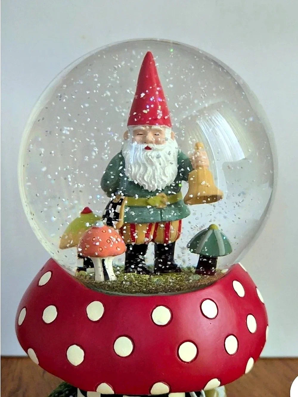 MacKenzie-Childs Santa Snow Globe Polka Dot Holiday Red